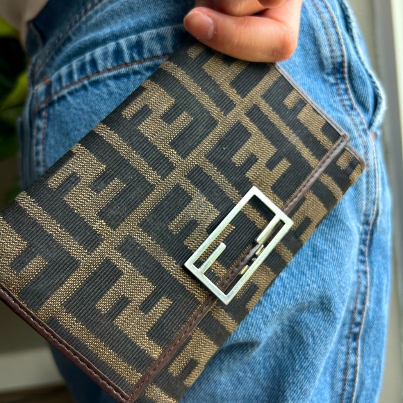 FENDI Vintage 90s Zucca Print Fendi Wallet - Picture 1 of 15